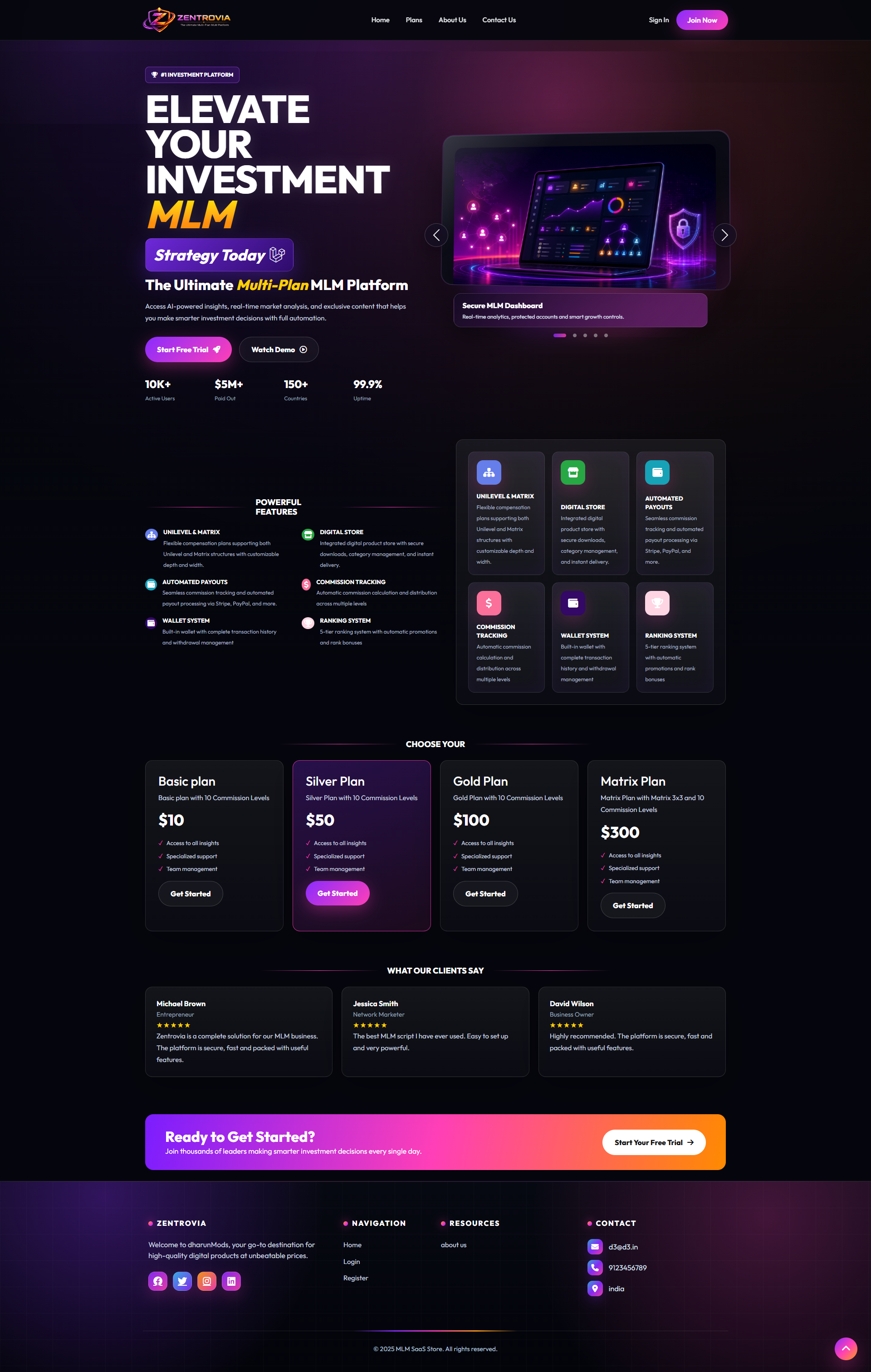 Zentrovia MLM - The Ultimate Multi-Plan MLM Platform | Unilevel & Matrix Plans screenshot 1
