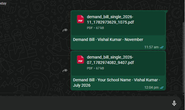 Smart School WhatsApp Integration | Fee Receipt with PDF Invoice , Fee Reminder with Demand bills PDF invoice Attendance & Bulk Messaging screenshot 6