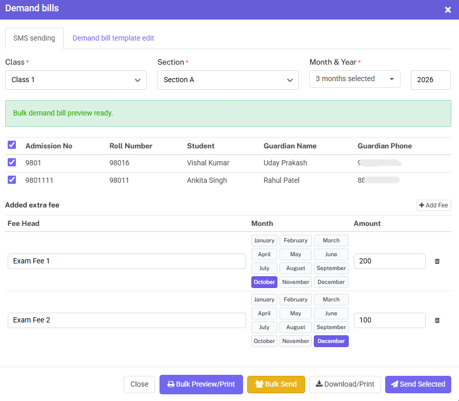 Smart School WhatsApp Integration | Fee Receipt with PDF Invoice , Fee Reminder with Demand bills PDF invoice Attendance & Bulk Messaging screenshot 7
